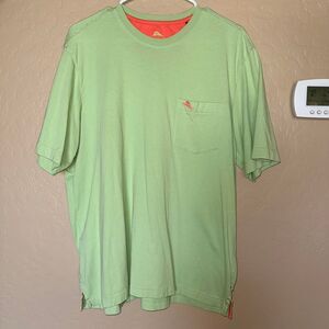 Men's L Tommy Bahama Green and Orange Pocket T-shirt